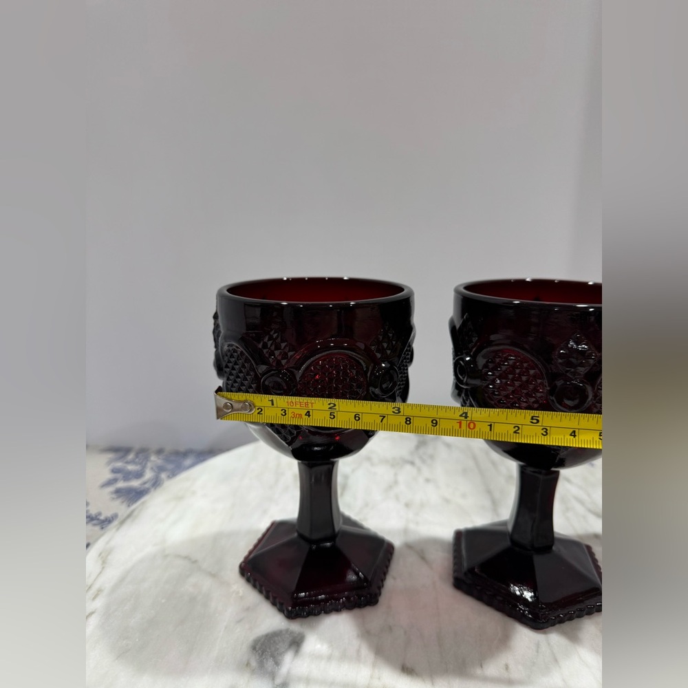 Vintage Avon Dark Red Goblets - Picture 3 of 9